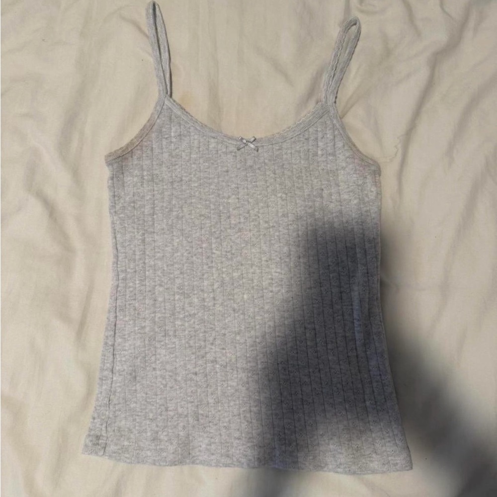 Brandy Melville Light Gray Ribbed Camisole